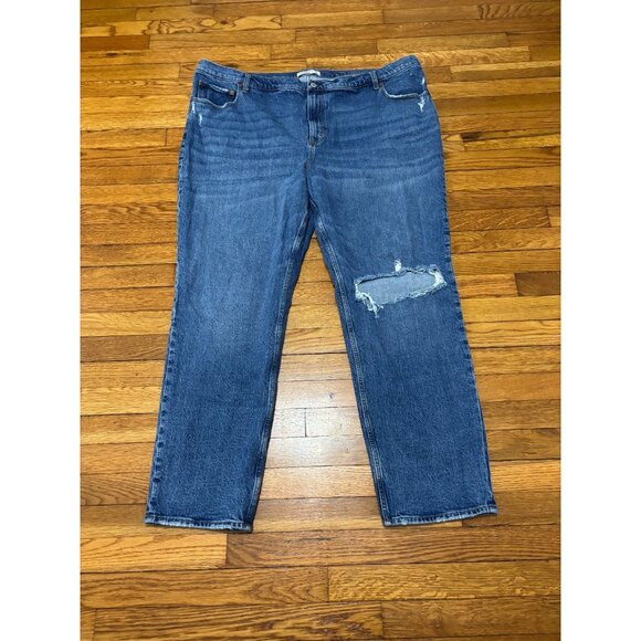 Abercrombie Fitch Womens 90s Straight Ultra High-Rise Jeans Size Plus 24L Tall - Picture 1 of 7